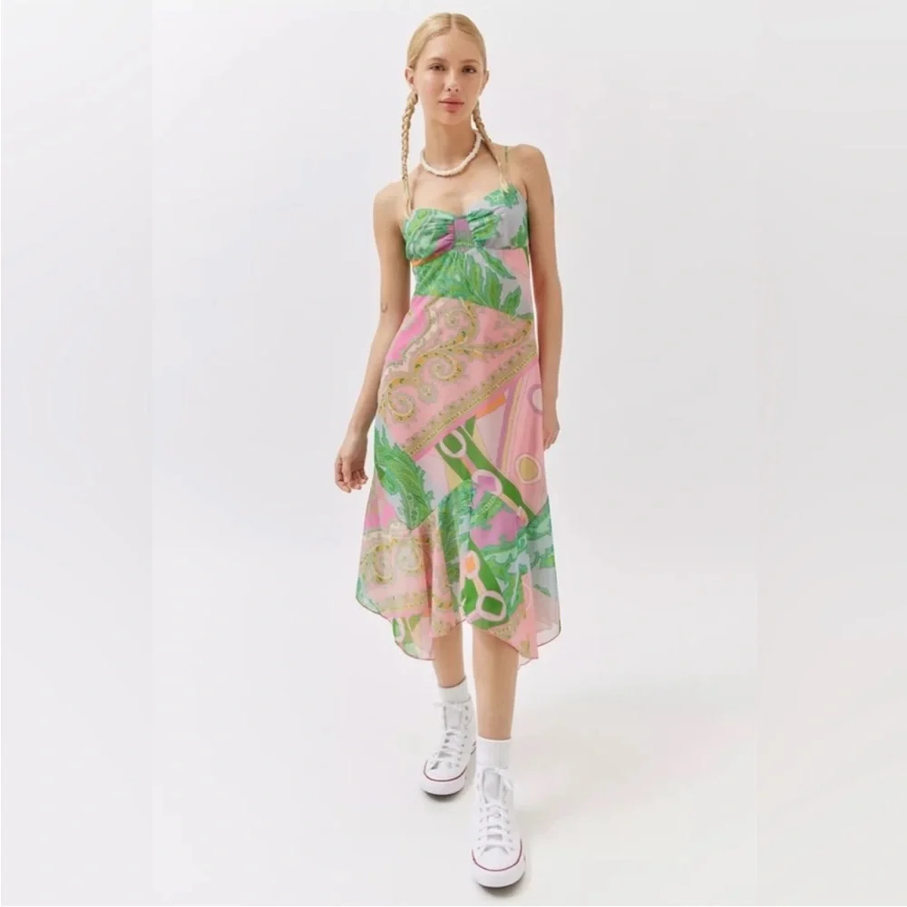 Urban Outfitters Scarlett Ruffle Midi Dress